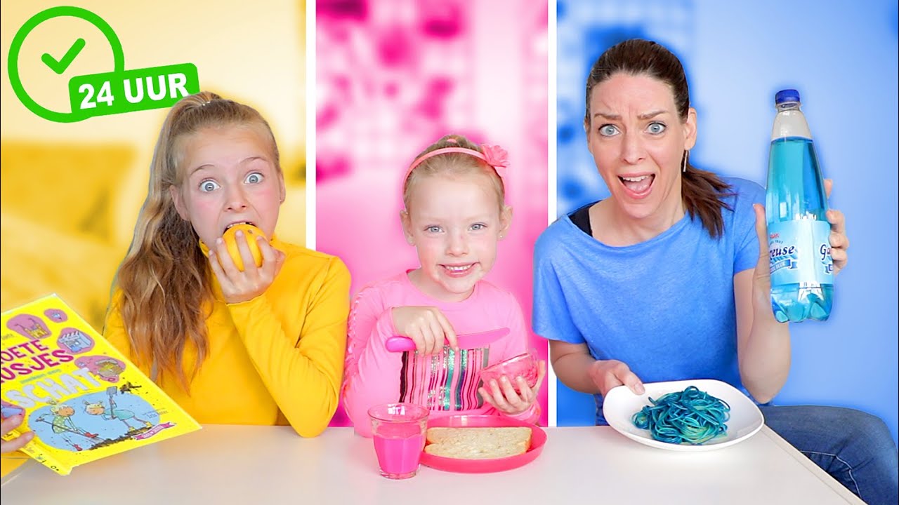 24 UUR ALLES IN 1 KLEUR DOEN - CHALLENGE!! ♥DeZoeteZusjes♥