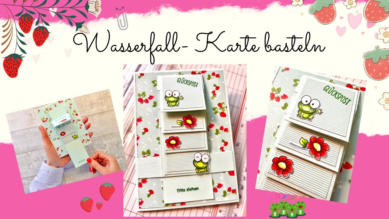 ☀️💞 Wasserfall- Karte basteln 🐸 I in cm  I super einfach 🙃 I DIY I Annilis Welt ☀️💞
