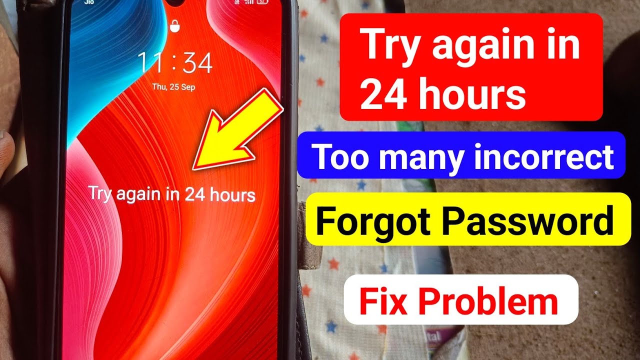 Try Again After 24 Hours on Samsung A32 | Forgot Password | Too Many Incorrect Attempts