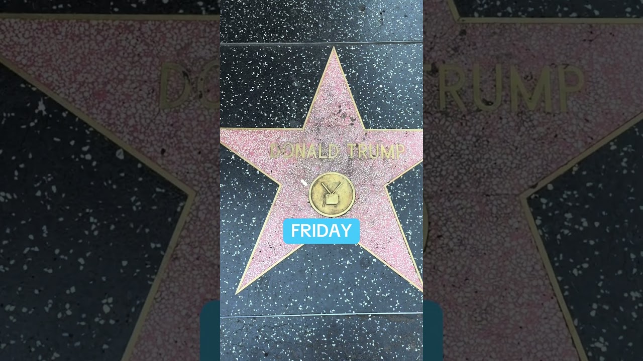 У звезды Дональда Трампа на Аллее славы выдалась насыщенная неделя! #ДональдТрамп #Голливуд #Кали...