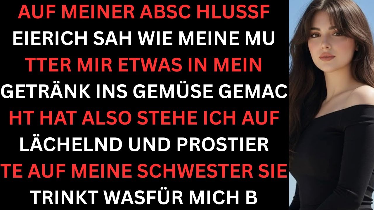 Bei meiner Abschlussfeier sah ich wie meine Mutter etwas in mein Getränk gab  also stand ich läc
