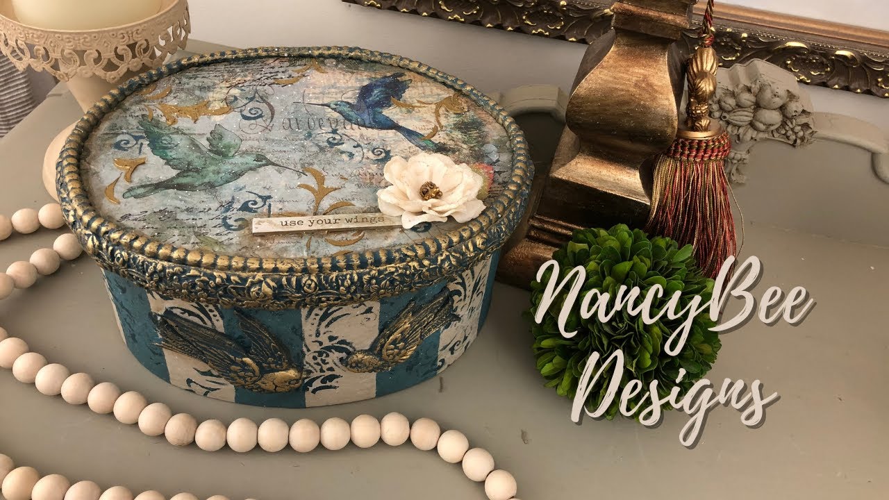 Decoupage an Oval Box with Decoupage Queen Hummingbird Rice Paper