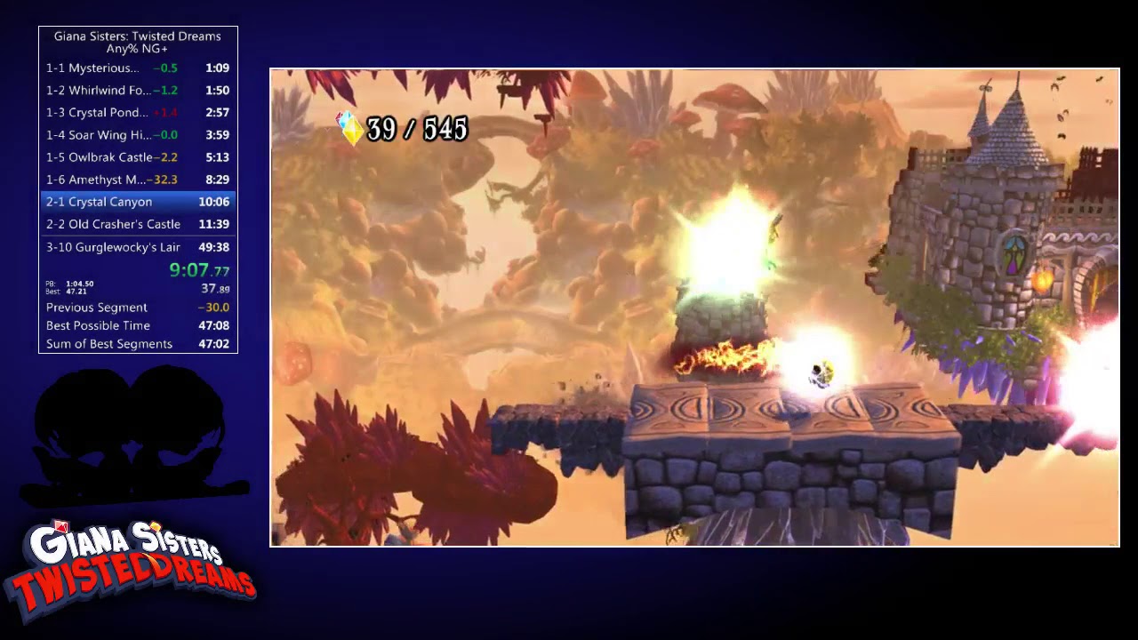 Giana Sisters: Twisted Dreams - Any% in 48:58 [WR as of 18/06/2018]