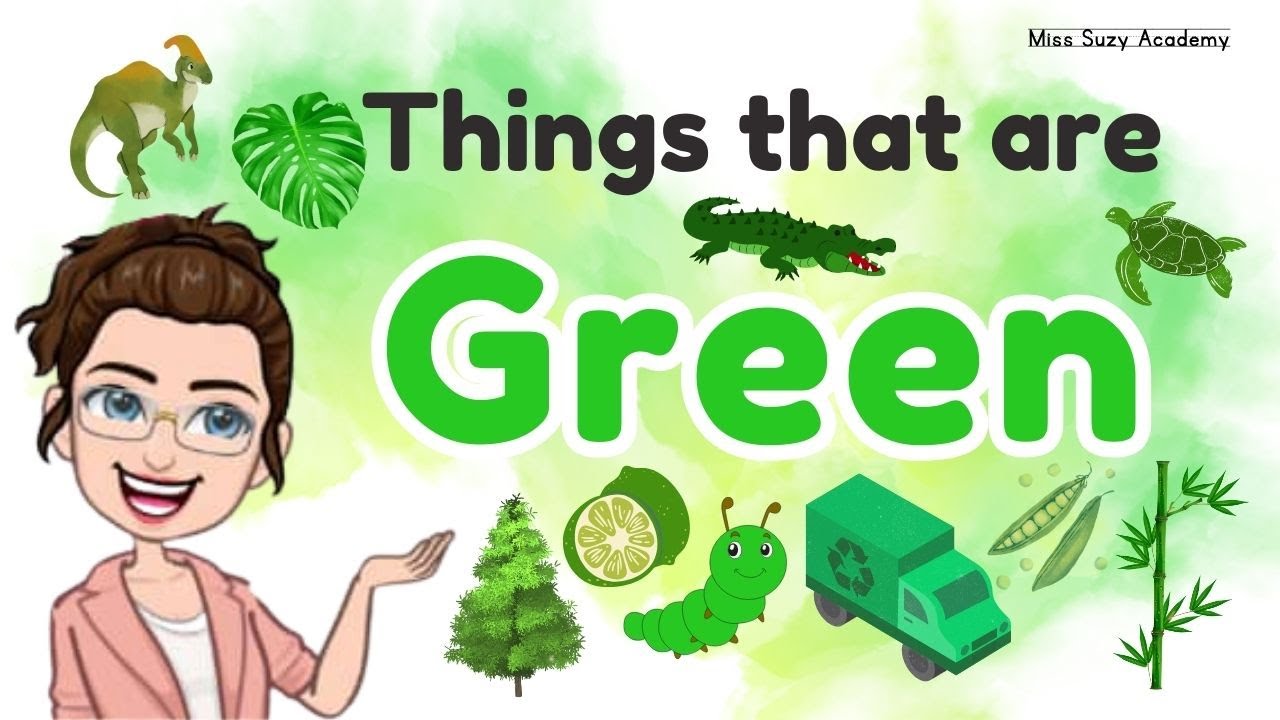 THINGS THAT ARE GREEN | Learning Colors for Kids | Green Color Objects