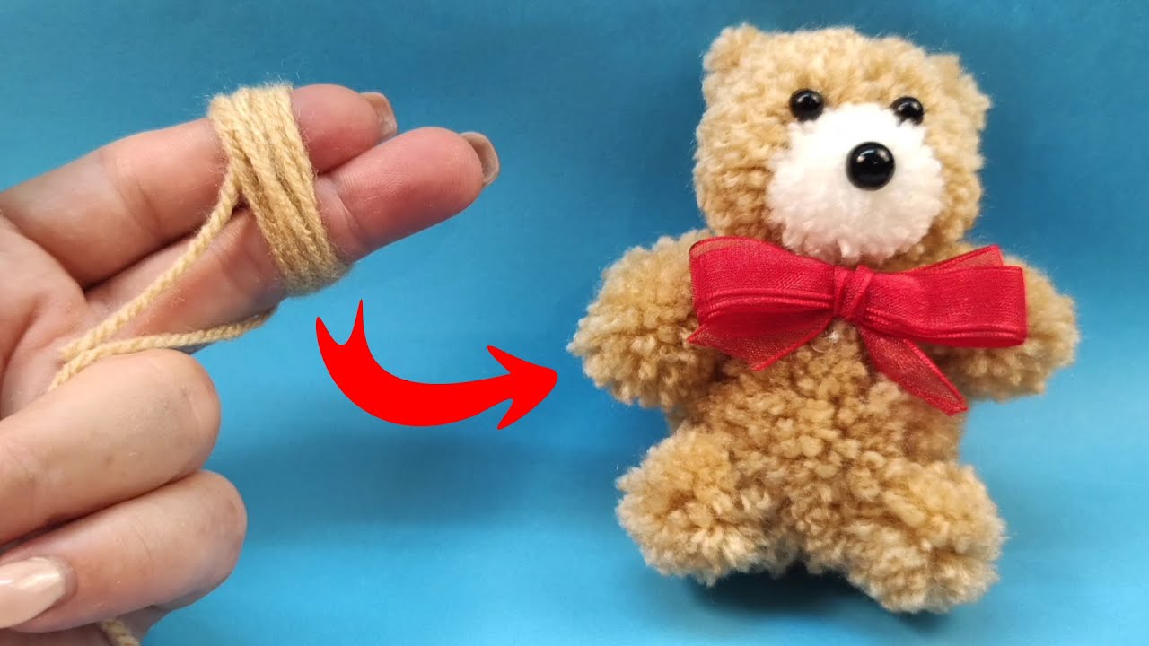 Amazing Teddy Bear Making with Wool | DIY Craft Wool |Как сделать пушистого Мишку из Ниток МК