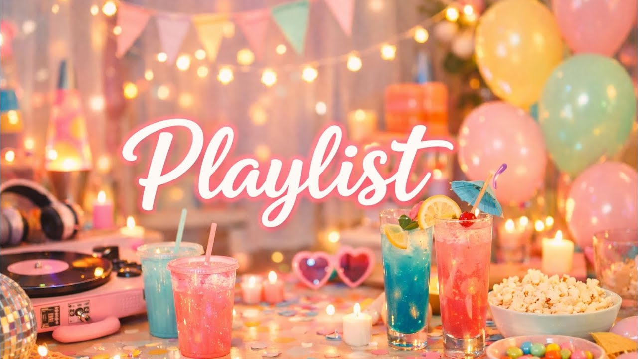 반짝이는 오늘밤. 신나는 음악과 파티를 즐겨. 플레이리스트 