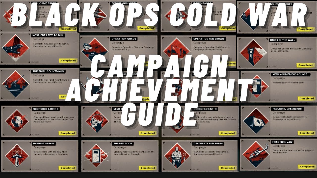 ALL 25 ACHIEVEMENTS FOR CAMPAIGN - 100% COMPLETION GUIDE (Black Ops Cold War)
