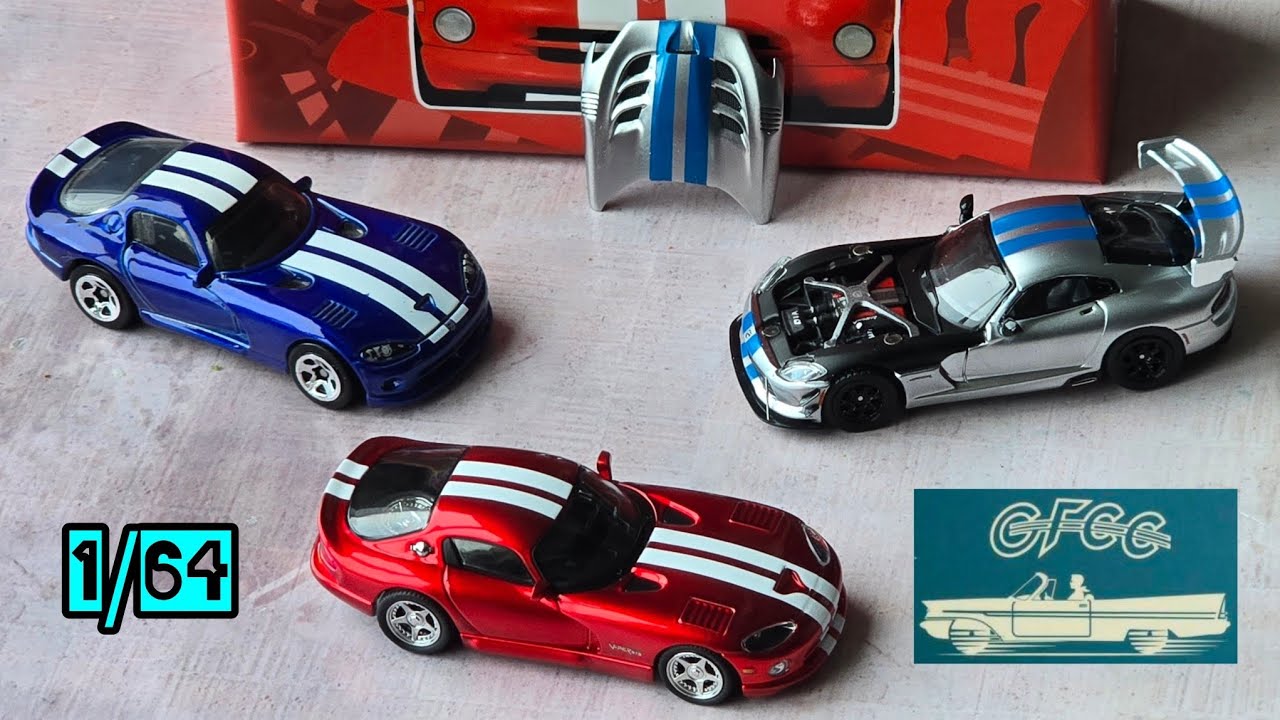 Первый взгляд! Эксклюзивная модель Dodge Viper от GFCC, выпущенная HEC! Масштаб 1/64, литая модель.
