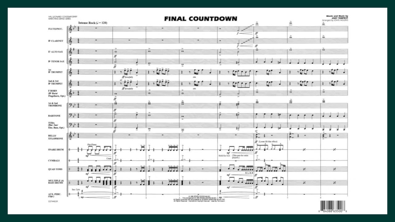 Final Countdown by Europe | Arr. John Higgins