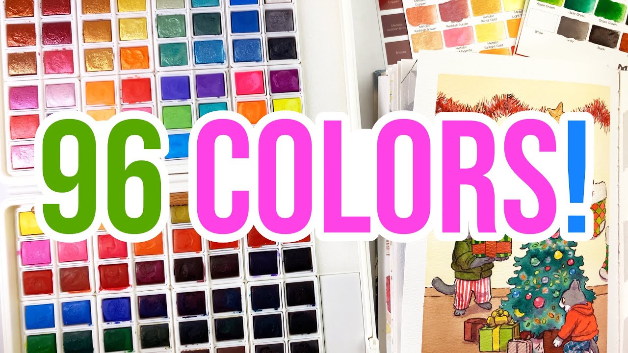 MEEDEN's 96 Half-Pans Watercolor Set - So many beautiful colors! - Review! 🎨