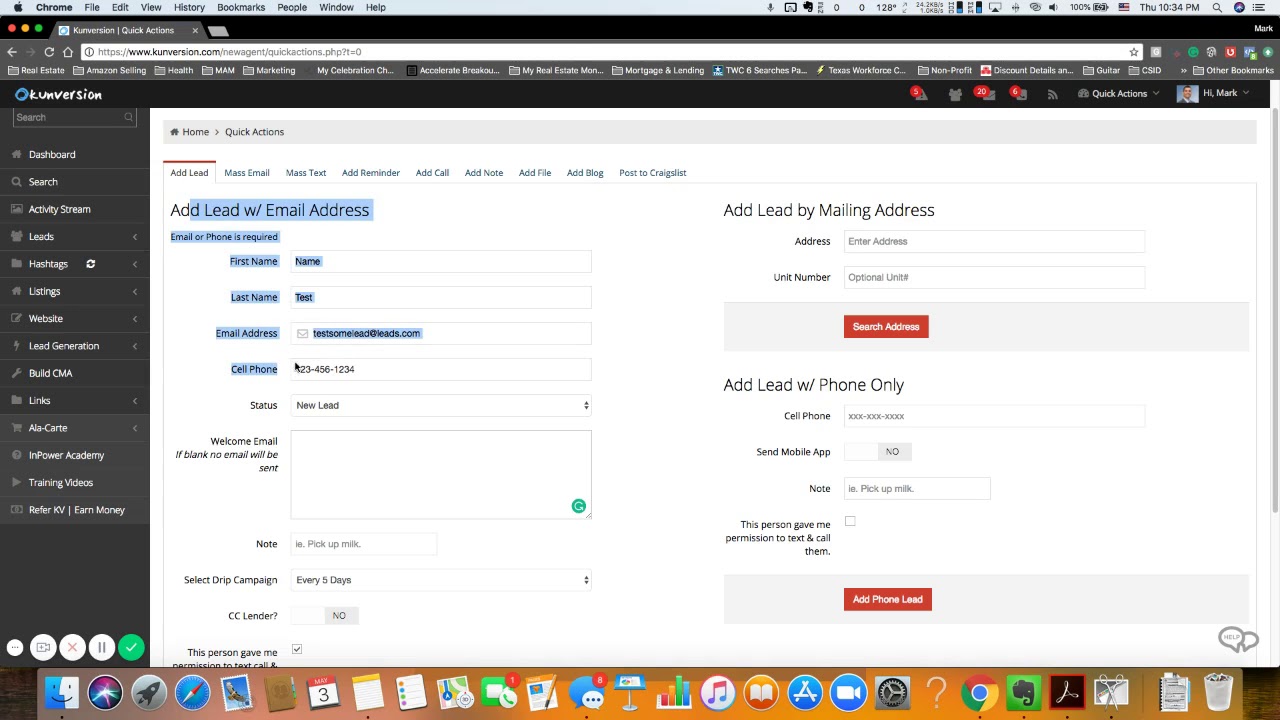 How To Add A Lead To Kunversion CRM