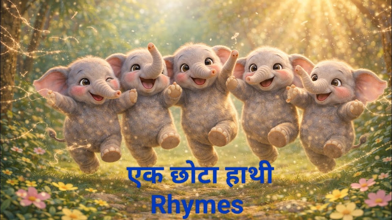 एक छोटा हाथी झूम कर चला | Cute Baby Elephant Song for Kids. #nurseryrhymes #preschool #youtube 