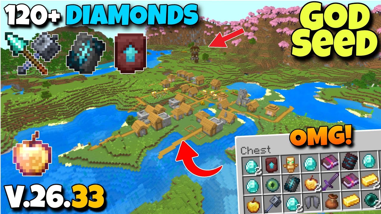🔥Ultimate [God Seed] For Minecraft 26.33 Bedrock & Pocket Edition | Seed Minecraft 26.33 Bedrock