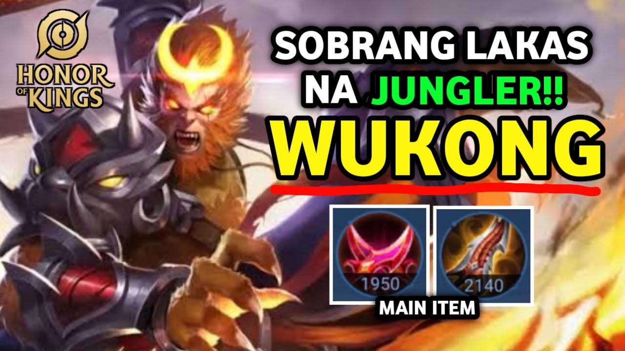 WUKONG, SOBRANG LAKAS NA JUNGLER SA HONOR OF KINGS!! (HOK) | WUKONG GAMEPLAY HONOR OF KINGS