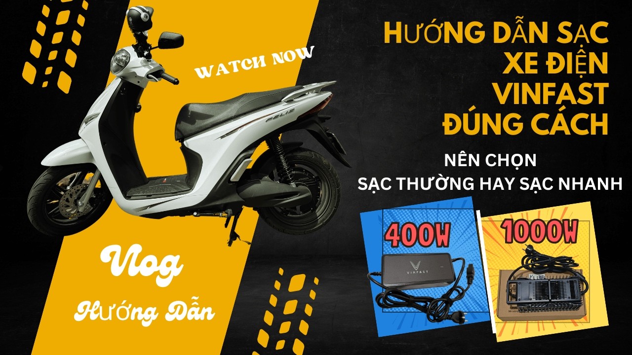 Hướng dẫn sạc xe điện VinFast đúng cách, nên sử dụng sạc theo xe 400w hay 1000w sạc nhanh | TienVlog