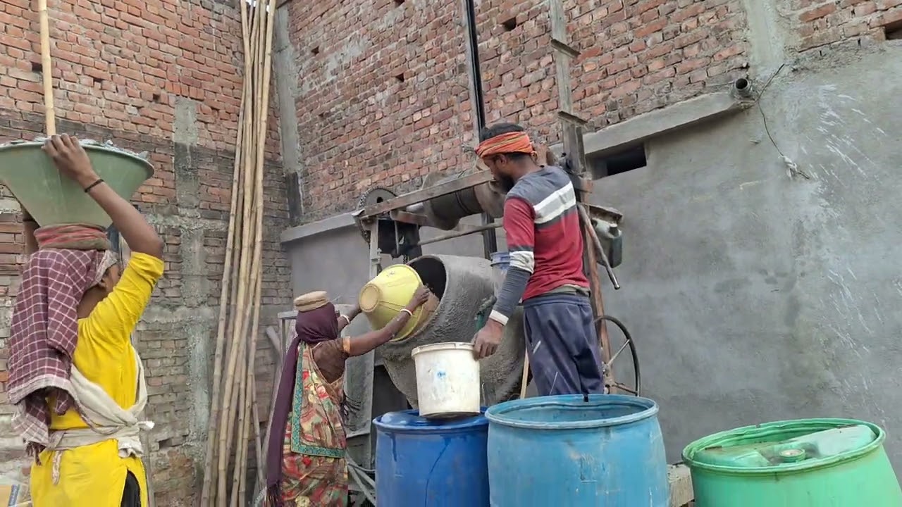 Jharkhand slap casting //झारखंड मे छत कसे ढाले जाते हैं 