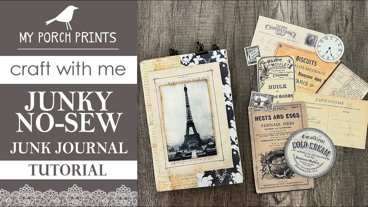 EASY! JUNKY NO-SEW JUNK JOURNAL TUTORIAL FOR BEGINNERS 2025