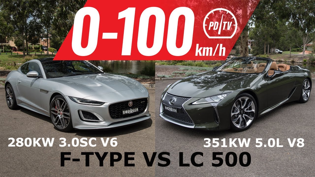 2021 Jaguar F-Type P380 vs Lexus LC 500 Convertible: 0-100k/h & engine sound
