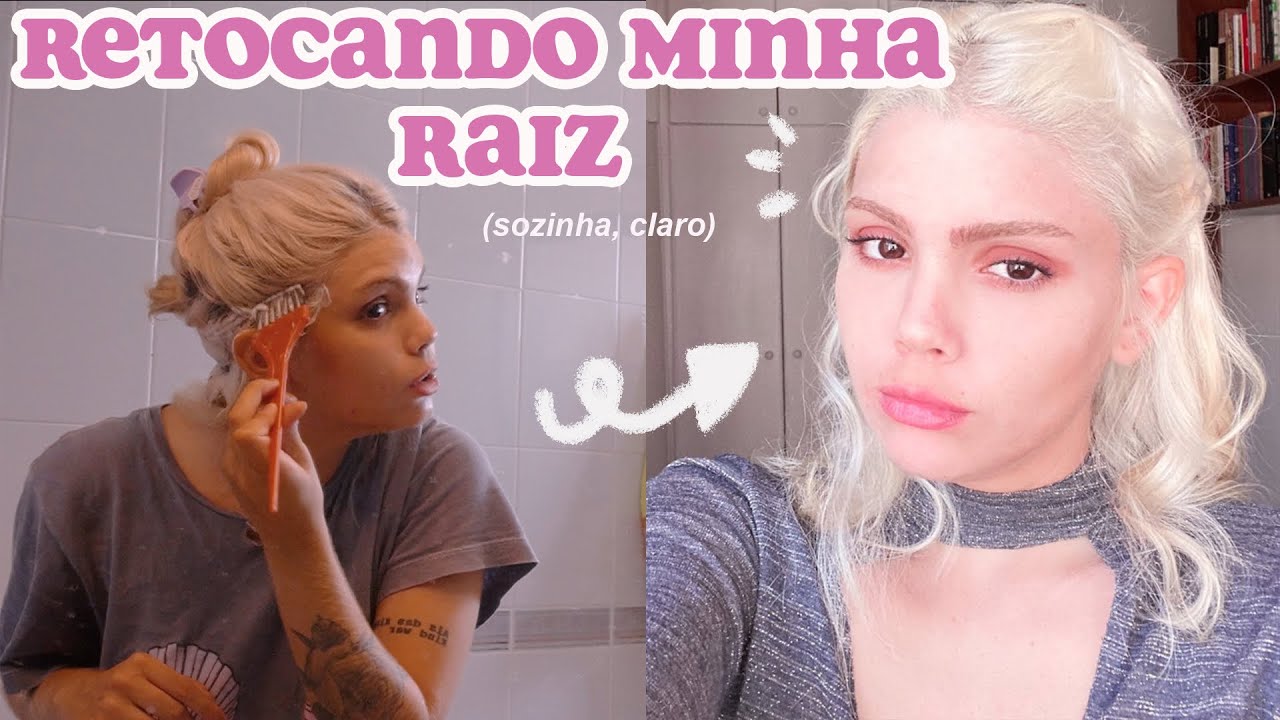 RETOCANDO MINHA RAIZ EM CASA (cabelo platinado) - ESPECIAL 1K 💘