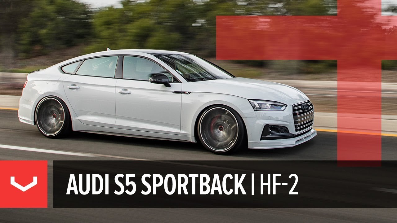 Vossen Hybrid Forged HF-2 Wheel | Audi S5 Sportback | Brushed Gloss Black