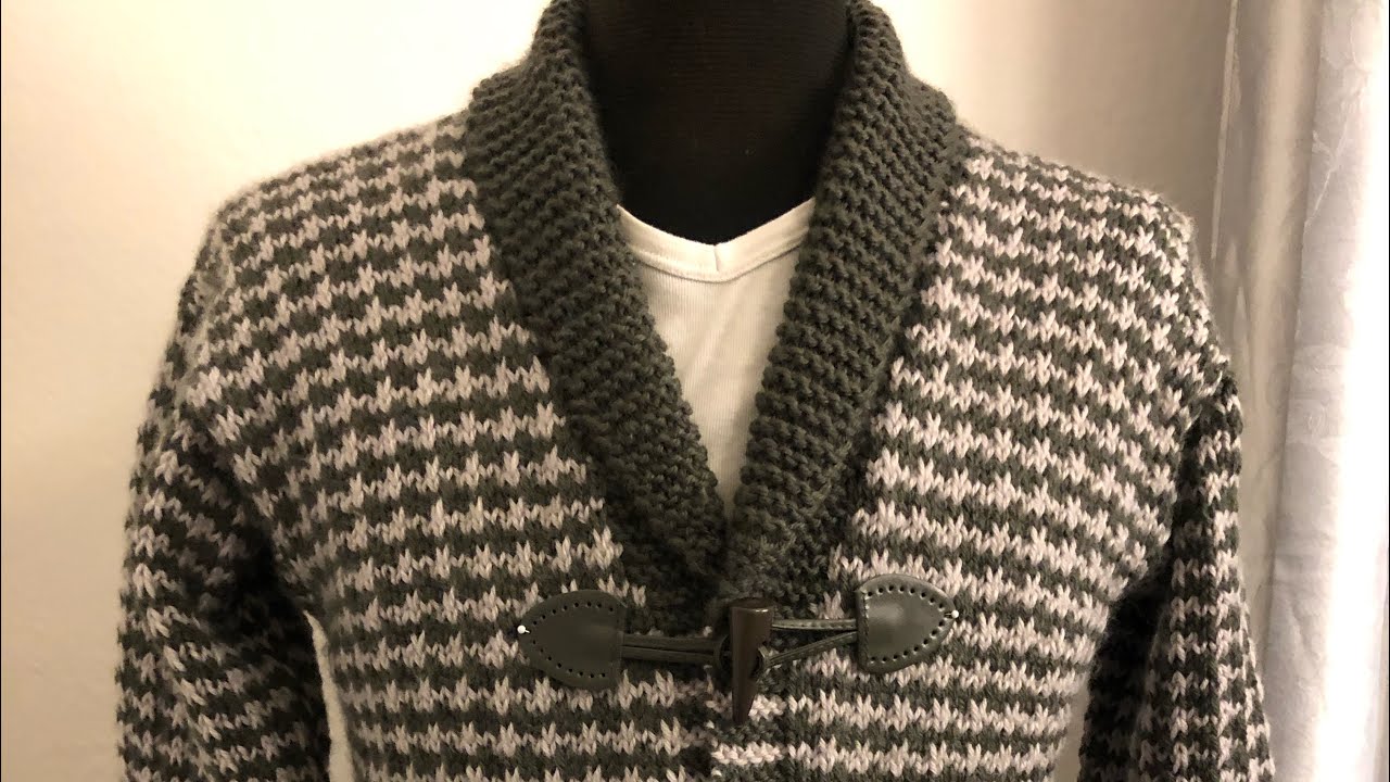 Cardigan ai ferri, punto pied de poule
