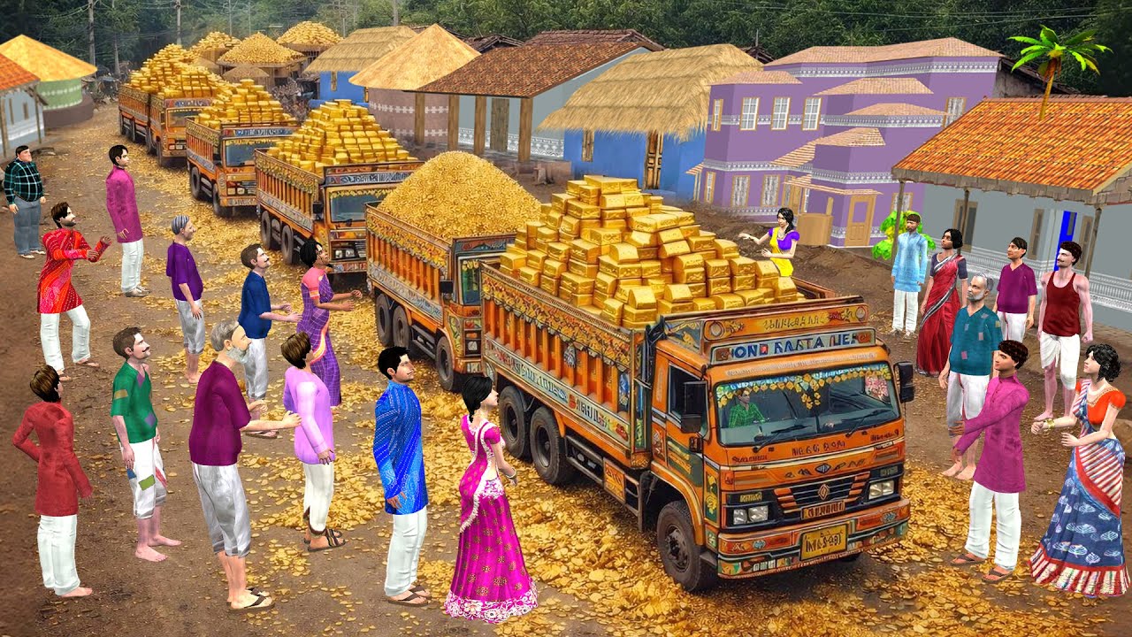 Truck Loading Found Gold Treasure Comedy Hindi Kahaniya Moral Stories