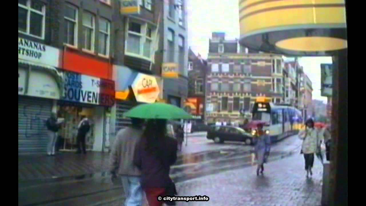 1990's Amsterdam Trams in Leidsestraat