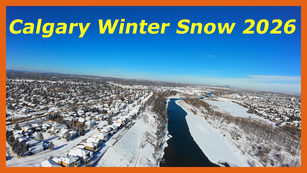 Calgary Snowfall February 28, 2026 ❄️ 10–15 cm Fresh Snow | Stunning Drone Footage