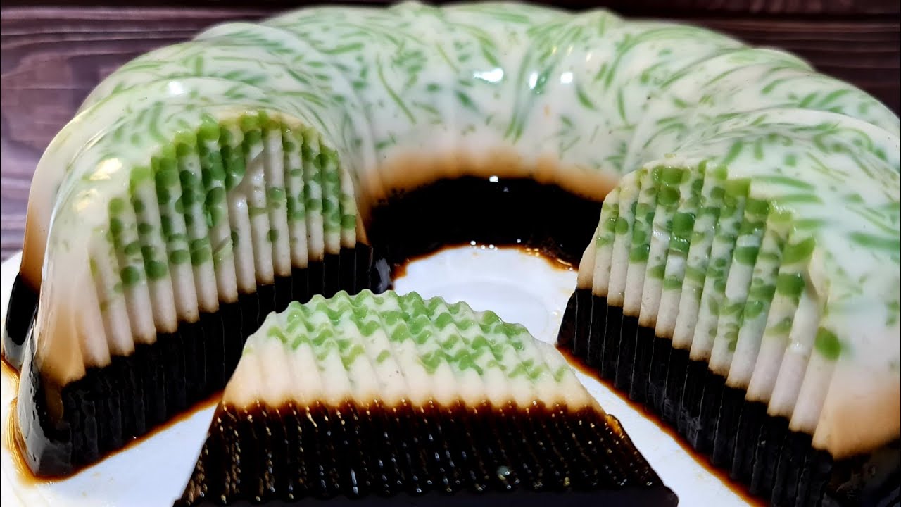 Puding Cendol Gula Merah Lembut Lemak Manis | Cendol Coconut Milk Pudding
