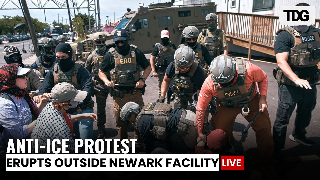 LIVE: Anti-ICE Protesters Clash With Federal Agents Outside Newark Detention Center | Delaney Hall