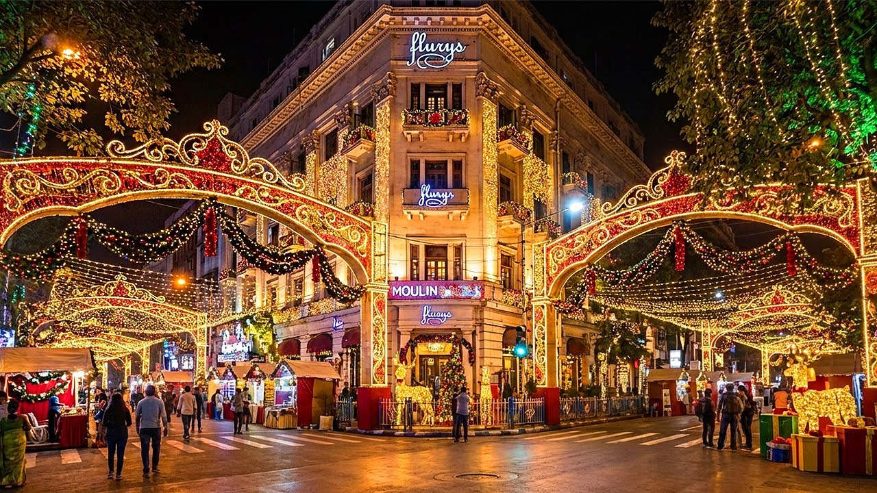 Park Street: The Most Beautiful Christmas Street in Kolkata 🇮🇳 