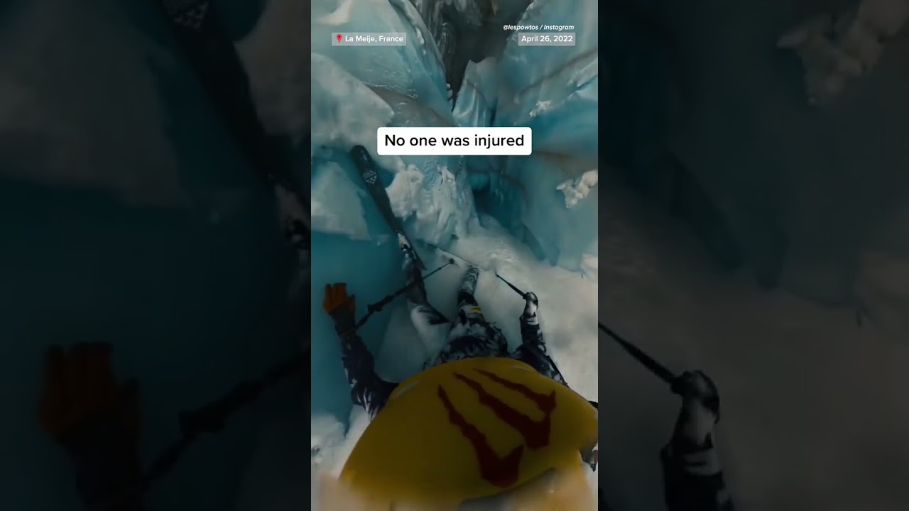 Watch: A #skier fell into a crevasse on the mountain La Meije in the French #Alps.