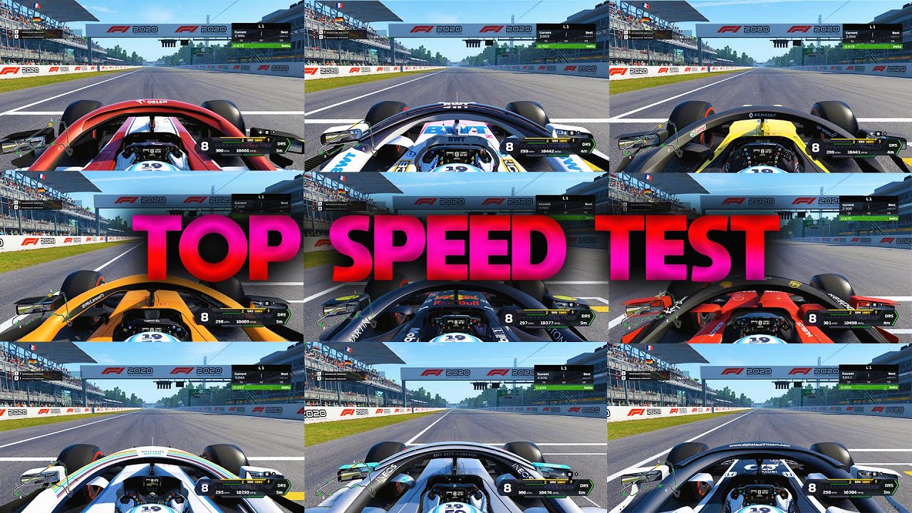 F1 2020 Gameplay: Straight Line Speed Test On Every Car!