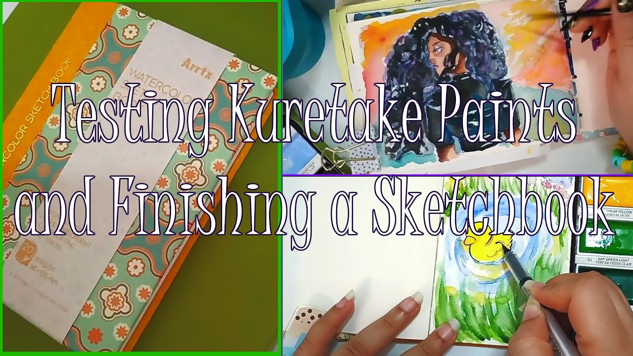 Kuretake Gansai Paints, Starting an Arrtx Sketchbook, and Finishing an old sketchbook
