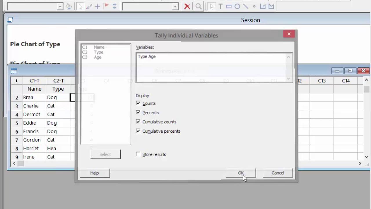 Minitab - Video 5 - Creating Frequency Tables