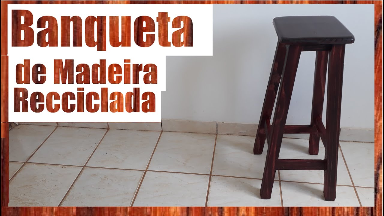 Banqueta de Madeira de Pinus Reciclada