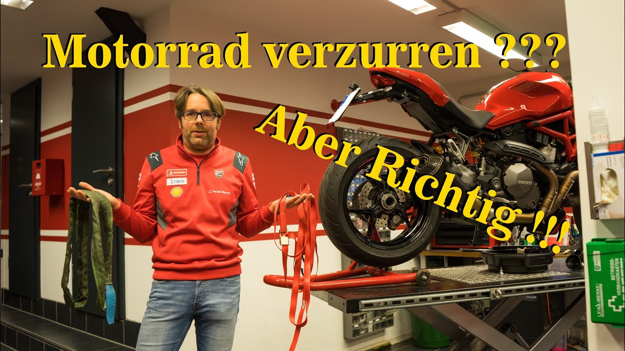 Motorrad Verzurren ❓❓❓ Aber richtig ❗❗❗ Tutorial mit Ducati Panigale V4 Corse 🔥 und Scrambler Icon 🔥