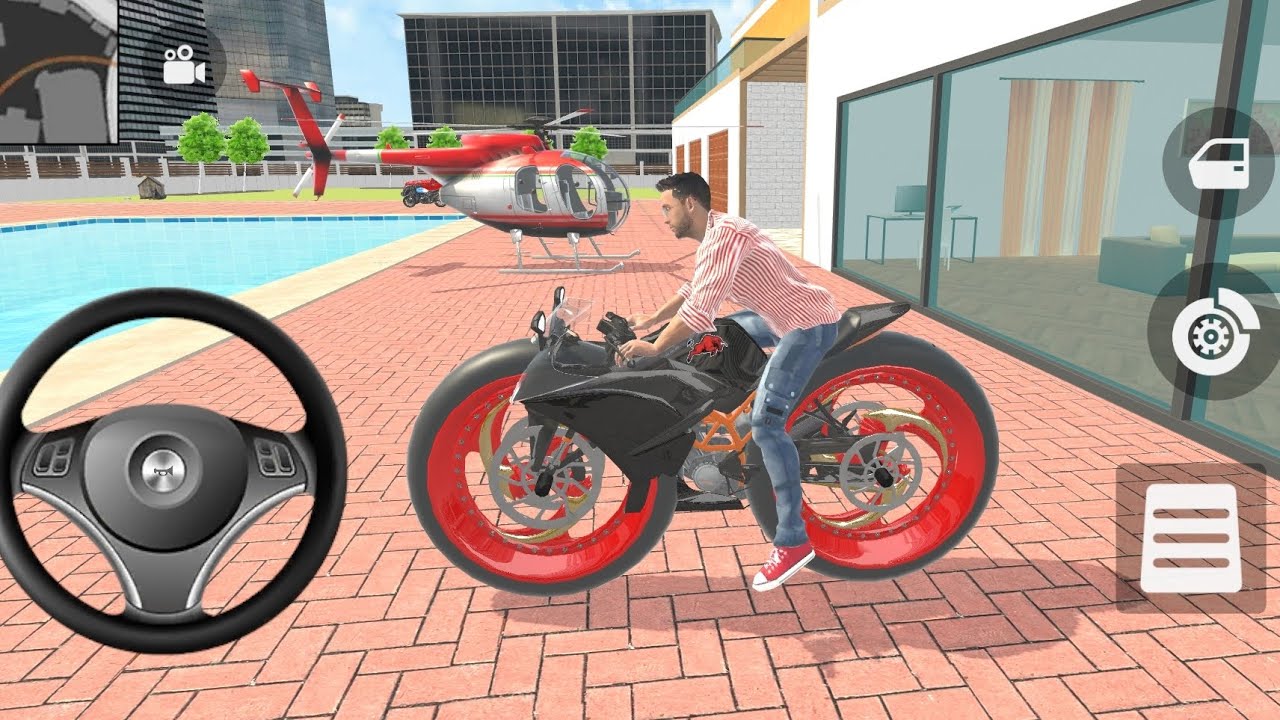 Helicopter se gaye KTM lene! 😎 New KTM Modification: Black Body & Red Rims! Indian Thept Auto game:🎮
