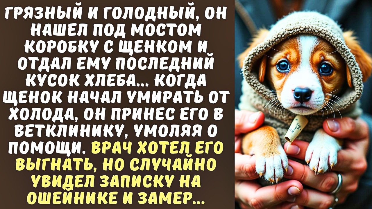 БОМЖ принес в больницу ЗАМЕРЗАЮЩЕГО щенка, а когда ВРАЧ прочел записку на ошейнике, похолодел...