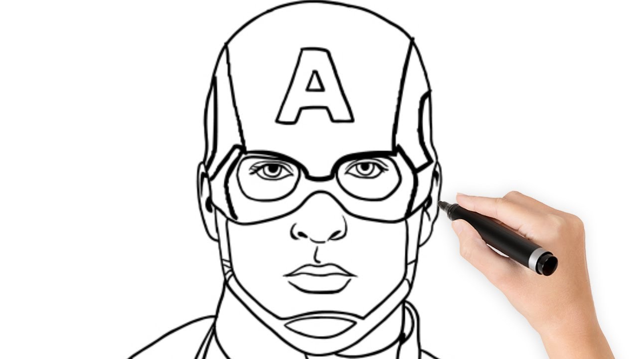 Como dibujar al Capitán América paso a paso   - How to draw Captain America step by step
