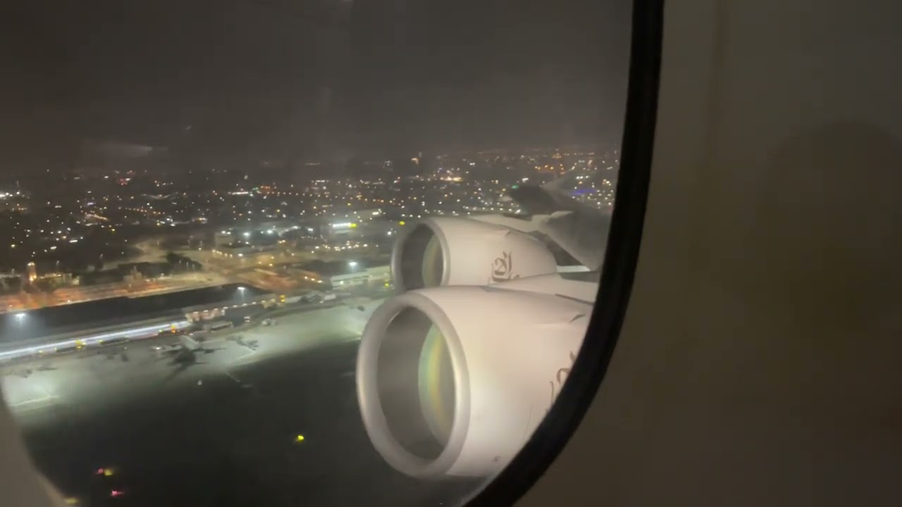 Smooth Takeoff from DUBAI INTERNATIONAL AIRPORT EMIRATES A380-800