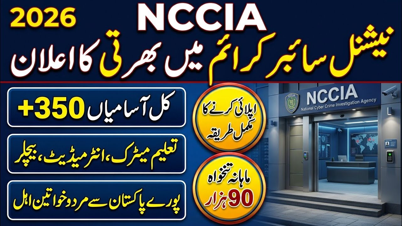 NCCIA new jobs 2026|National Cyber Crime Investigation Agency Jobs 2026|How Apply NCCIA jobs 2026