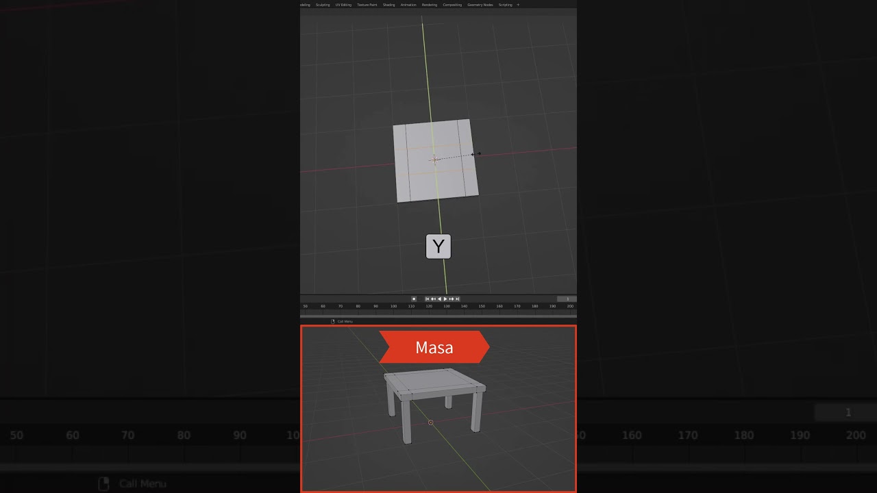 Pratik Masa Modelleme(LoopCut+Extrude+İnsertFace)