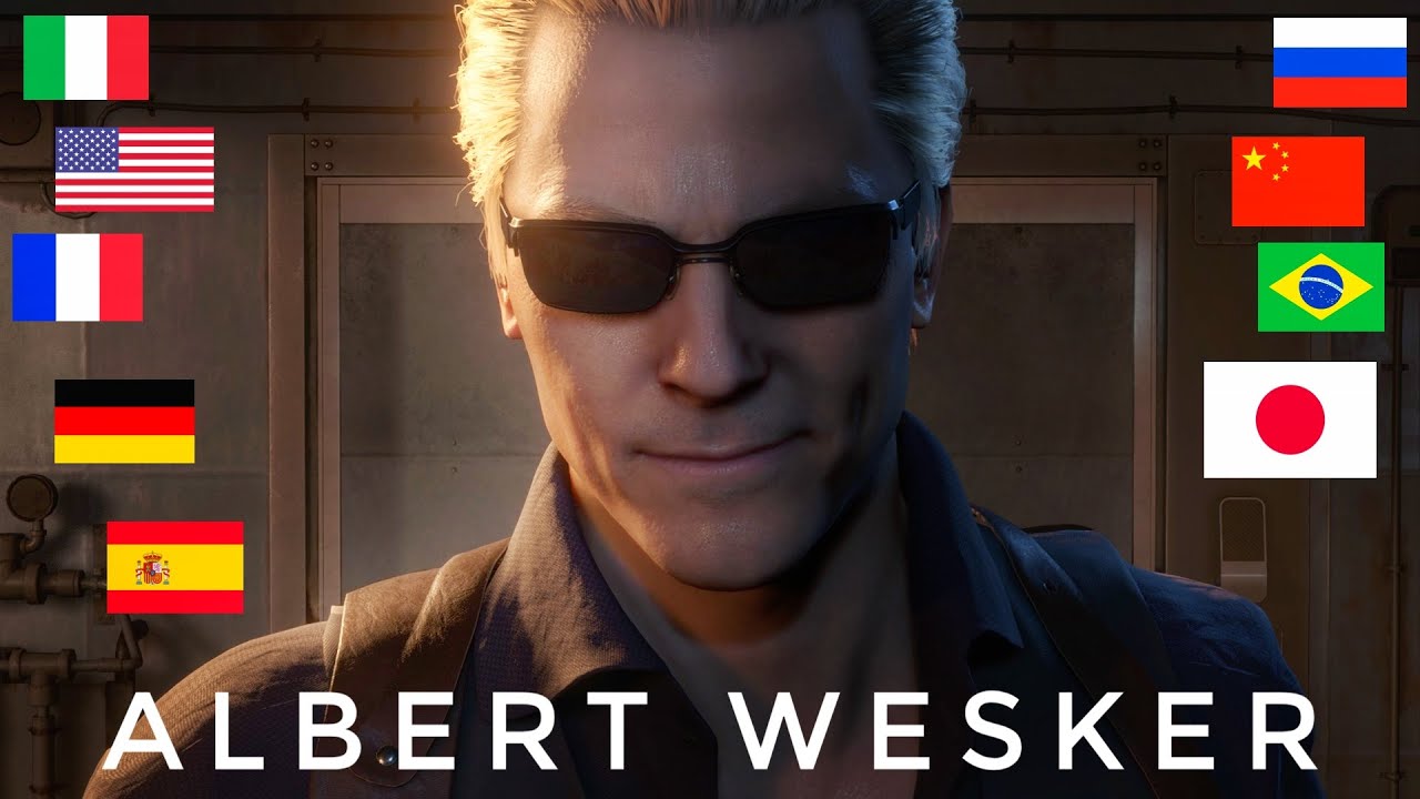Albert Wesker voice in different language .resident evil 4 remake (separate ways)