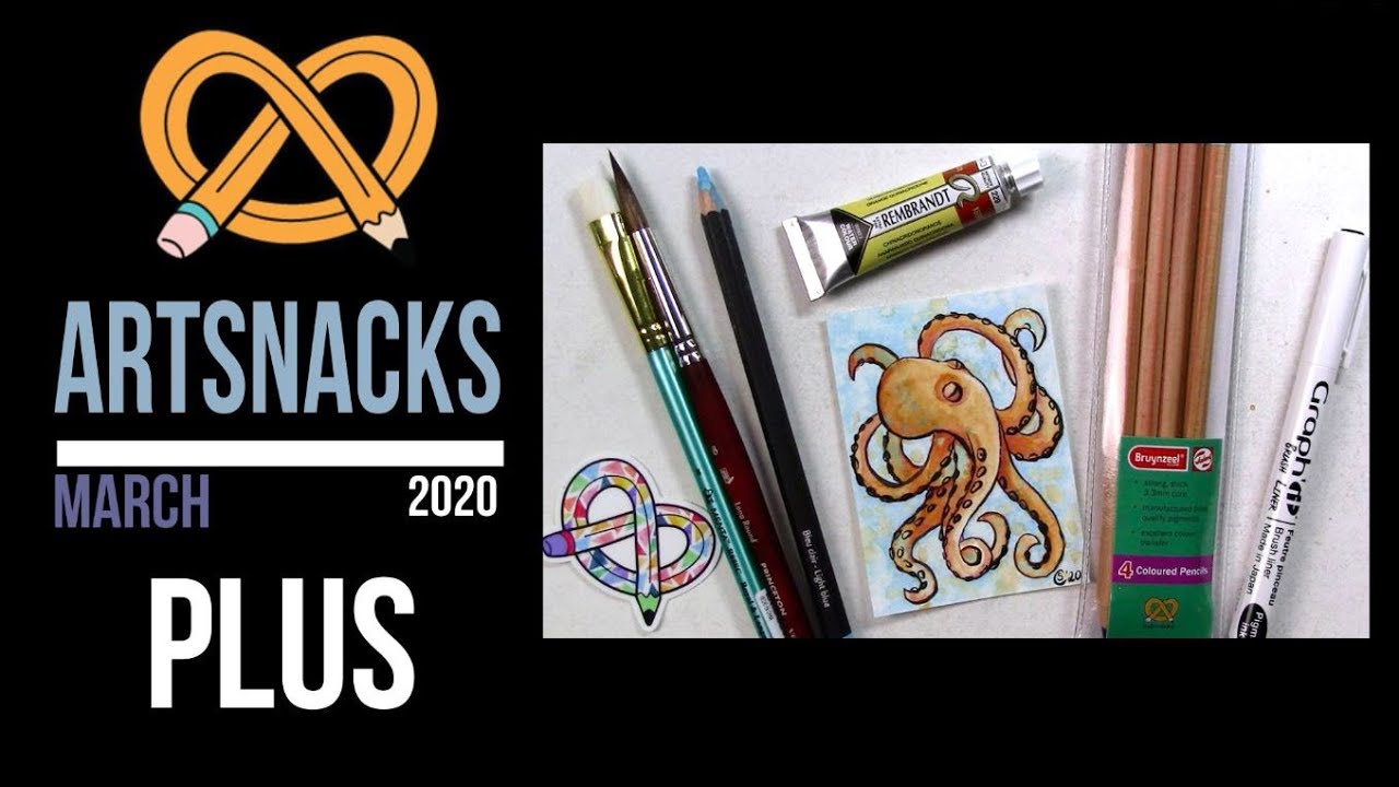 Artsnacks PLUS March 2020 // Art supplies unboxing, challenge // Rembrandt New Improved watercolor
