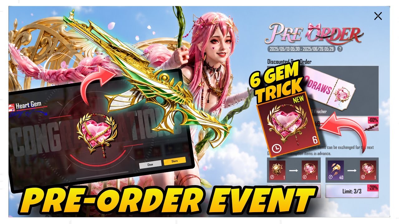 PRE-ORDER EVENT IS HERE 🔥 | GEM EXCHANGE BEST TRICK | FREE GEM TRICK | SANDSPRING DOMINION AKM TRICK