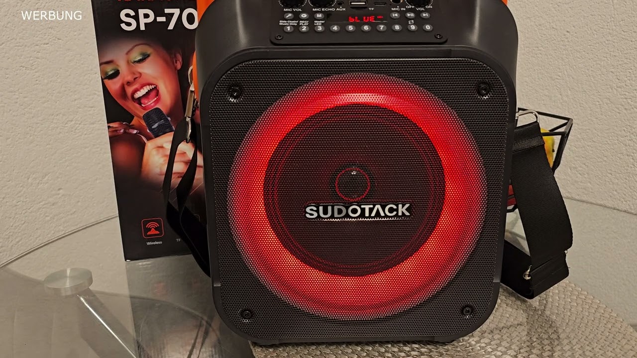 Perfekt für die nächste Geburtsttagsfeier, der SUDOTACK SP-70 Karaoke Lautsprecher + Mikrofone 🎤🎈