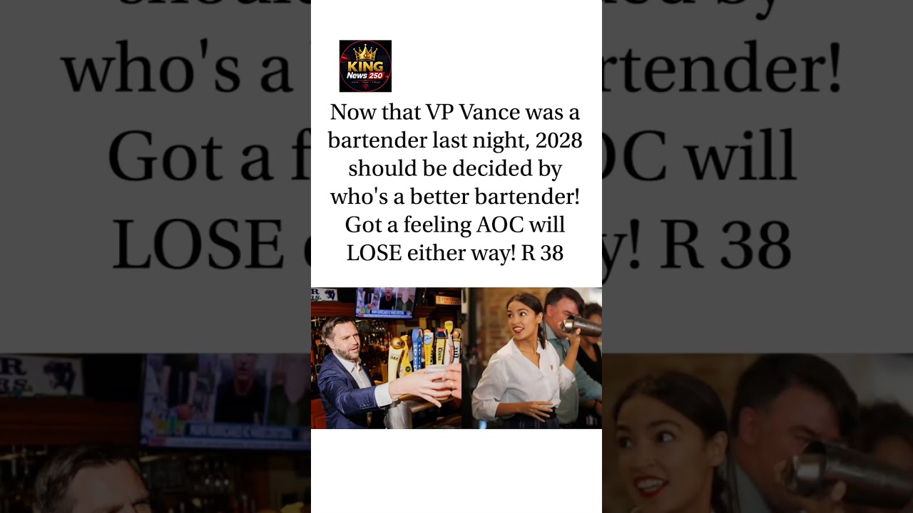 Who&rsquo;s shaking up 2028? 🍸🇺🇸 Vance poured onePoliticsPoured #2028Vision
