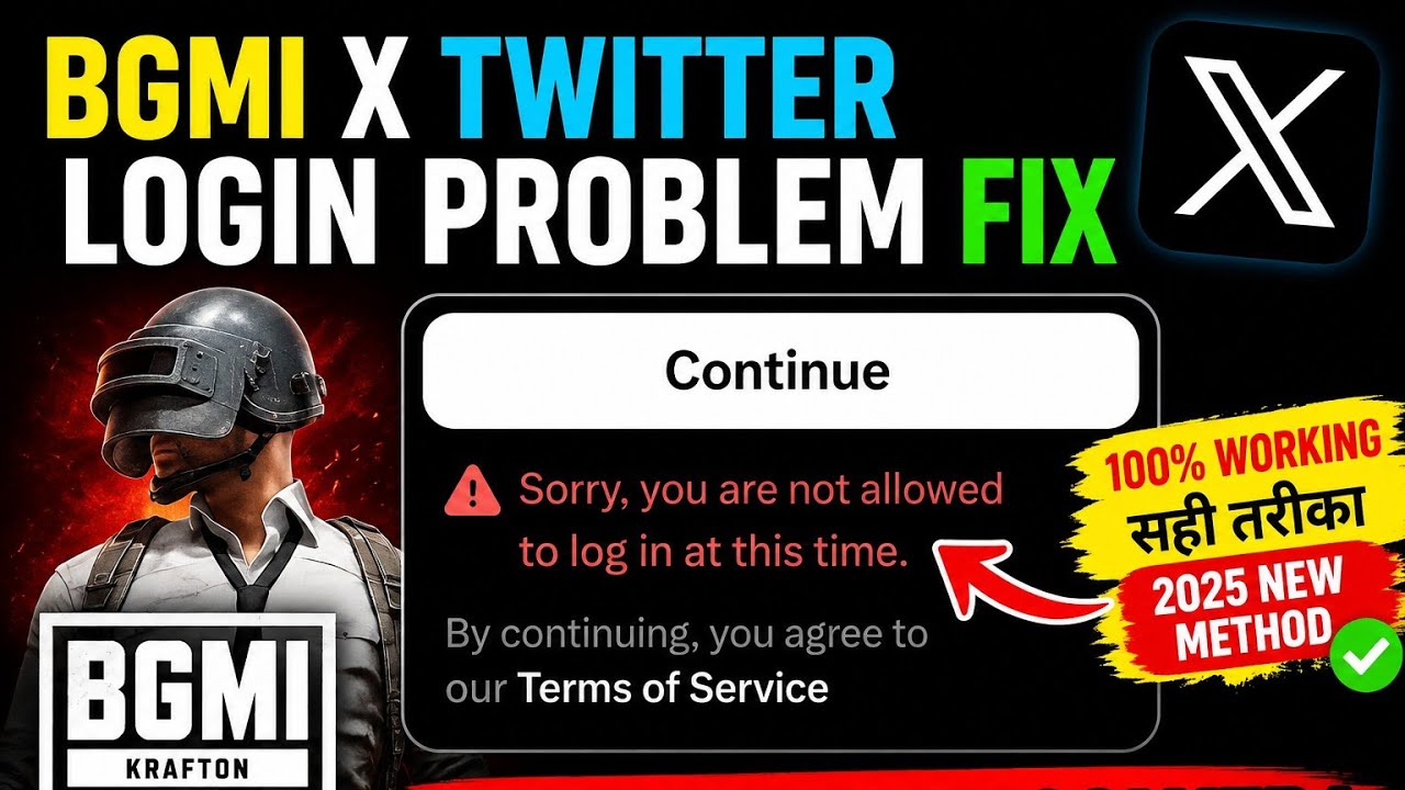Sorry, You Are Not Allowed to Log In | BGMI Login Problem | BGMI X (Twitter) Login Error Fix (2026)