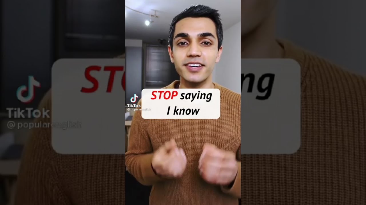 STOP saying i know and try this | #english #pronunciation #correction #tiktok #trending